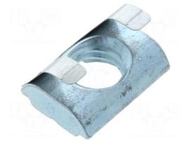 Nut | for profiles | Width of the groove: 8mm | V: with spring leaf