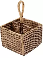 Bazaar Stalo įrankių dėklas, 18x18x29 cm, rudas, rotangas