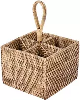 Bazaar Stalo įrankių dėklas 18x18x28 cm rudos spalvos rotangas