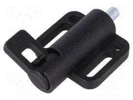 Spring latch | for profiles | W: 38mm | Mat: zinc alloy | F1: 21N | Ø: 6mm
