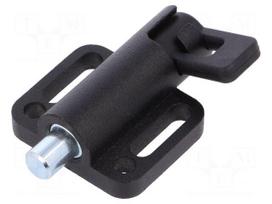 Spring latch | for profiles | W: 38mm | Mat: zinc alloy | F1: 21N | Ø: 8mm