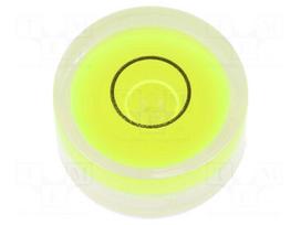 Spirit level | H: 9mm | Ømount.hole: 18mm | plastic | Body: white
