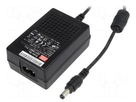 Power supply: switched-mode | 48VDC | 0.375A | Out: 5,5/2,1 | 18W | 89%