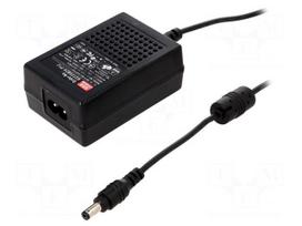 Power supply: switched-mode | 24VDC | 1.04A | Out: 5,5/2,1 | 25W | 88%