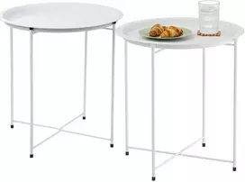 Apvalus metalinis sulankstomas kavos staliukas