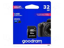 Memory card | SD HC | 32GB | Read: 100MB/s | Write: 10MB/s | 0÷70°C