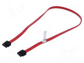 Cable: SATA | both sides,SATA L-Type plug | 0.5m | pink