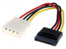Transition: adapter | SATA plug,Molex male | 0.15m