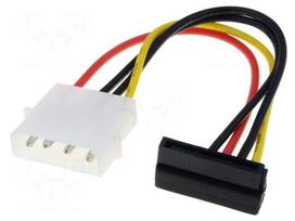 Transition: adapter | SATA plug angled,Molex male | 0.15m
