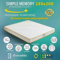 Meb Podrez Simple Memory dvipusis čiužinys dydis 180