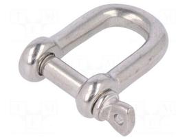 Dee shackle | acid resistant steel A4 | for rope | Size: 5mm