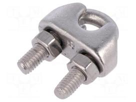 Rope clamp wire | acid resistant steel A4 | for rope | Ørope: 8mm