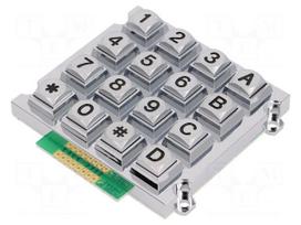 Keypad: metal | No.of butt: 16 | none | metal | 200mΩ | 1.5N | 20mA | W: 76mm
