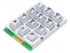 Keypad: metal | No.of butt: 12 | none | metal | 200mΩ | 1.2N | 20mA | W: 56mm