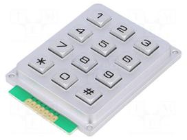 Keypad: metal | No.of butt: 12 | none | metal | 200mΩ | 1.2N | 20mA | W: 51mm