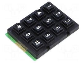 Keypad: plastic | No.of butt: 12 | none | plastic | 200mΩ | 1.5N | 20mA