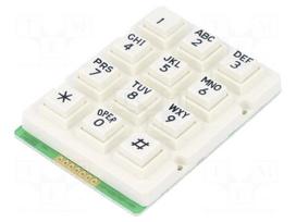 Keypad: plastic | No.of butt: 12 | none | plastic | 200mΩ | 1N | 20mA