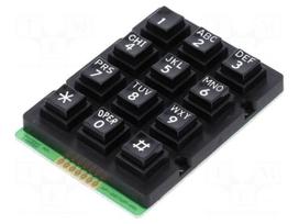 Keypad: plastic | No.of butt: 12 | none | plastic | 200mΩ | 1.5N | 20mA