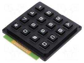 Keypad: plastic | No.of butt: 16 | none | plastic | 200mΩ | 1N | 20mA