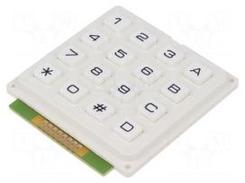 Keypad: plastic | No.of butt: 16 | none | plastic | 200mΩ | 1N | 20mA