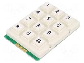 Keypad: plastic | No.of butt: 12 | none | plastic | 200mΩ | 1N | 20mA
