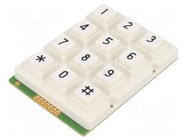 Keypad: plastic | No.of butt: 12 | none | plastic | 200mΩ | 1N | 20mA