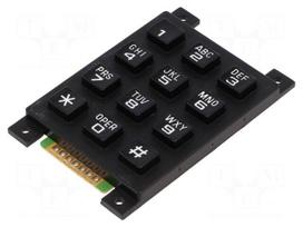 Keypad: plastic | No.of butt: 12 | none | plastic | 200mΩ | 1.2N | 20mA