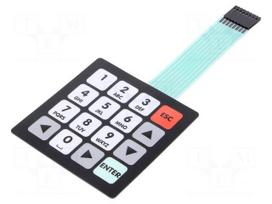 Keypad: membrane | No.of butt: 16 | W: 80mm | Pitch: 2.54mm | L: 80mm