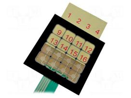 Keypad: membrane | No.of butt: 16 | W: 80mm | Pitch: 2.54mm | L: 82mm
