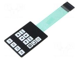 Keypad: membrane | No.of butt: 13 | W: 54mm | Pitch: 2.54mm | L: 72mm
