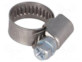 Worm gear clamp | W: 9mm | Clamping: 8÷16mm | chrome steel AISI 430