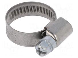 Worm gear clamp | W: 9mm | Clamping: 12÷22mm | chrome steel AISI 430