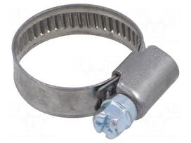 Worm gear clamp | W: 9mm | Clamping: 16÷27mm | chrome steel AISI 430