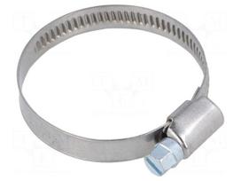 Worm gear clamp | W: 9mm | Clamping: 32÷50mm | chrome steel AISI 430
