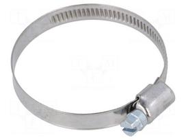 Worm gear clamp | W: 9mm | Clamping: 40÷60mm | chrome steel AISI 430
