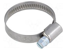 Worm gear clamp | W: 9mm | Clamping: 25÷40mm | chrome steel AISI 430