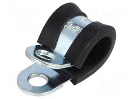 Fixing clamp | ØBundle : 12mm | W: 15mm | steel | Cover material: EPDM