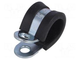 Fixing clamp | ØBundle : 15mm | W: 15mm | steel | Cover material: EPDM