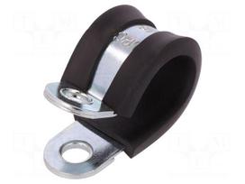 Fixing clamp | ØBundle : 16mm | W: 15mm | steel | Cover material: EPDM