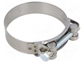 T-bolt clamp | W: 24mm | Clamping: 83÷88mm | chrome steel AISI 430