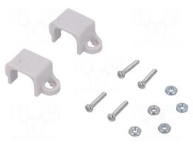 Bracket | white | Pcs: 2 | Holder mat: plastic | Dim: 26.6x11.5x11.5mm
