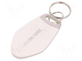 RFID pendant | white | 100÷150kHz | Mat: metal,plastic | 64bit | 12g