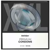 Mister Size Satisfyer Premium klasės latekso prezervatyvai 64 mm, 100 vnt.