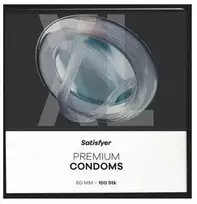 Mister Size Satisfyer Premium klasės latekso prezervatyvai 60 mm, 100 vnt.