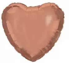 Rožinio aukso spalvos širdelė, folijos balionas 46 cm