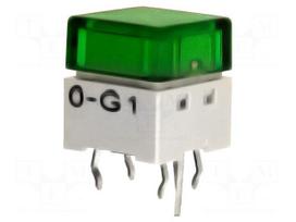 Switch: keypad | Pos: 2 | SPST-NO | 0.05A/24VDC | green | LED | green | THT