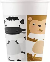 Popieriniai puodeliai „Gyvūnai“ zoologijos sodo paveikslėlyje, 8 vnt., 200 ml, FSC