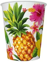 Spalvų mišinio tropinių popierinių puodelių rinkinys, 8 vnt. - 250 ml