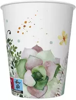 Spalvoti gėlių rėmeliai, popieriniai puodeliai, 8 vnt., po 250 ml