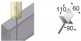 Arras I tipo tvirtinimo pagrindas su inkaru 90x60x60x110mm karštai cinkuotas